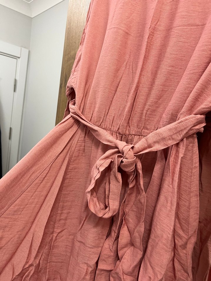 Pembe Bohem Salaş Midi Elbise - Görsel 3