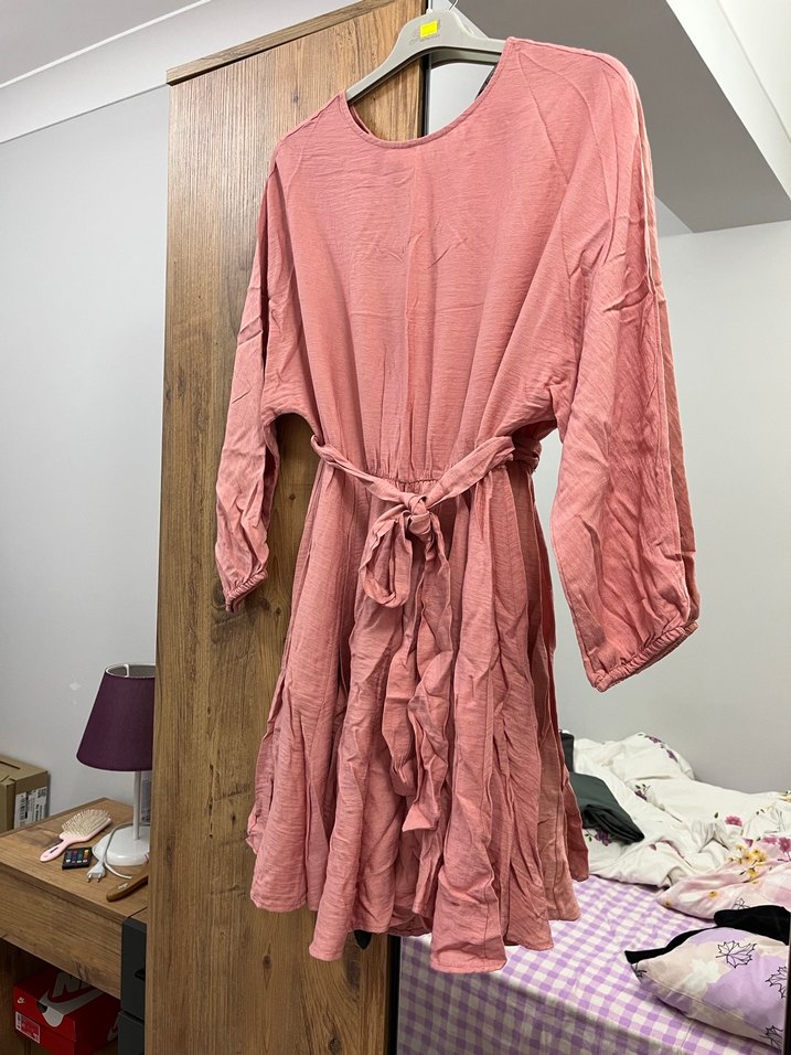 Pembe Bohem Salaş Midi Elbise - Görsel 2