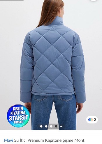 Mavi Su İtici Premium Kapitone Şişme Mont - Görsel 2