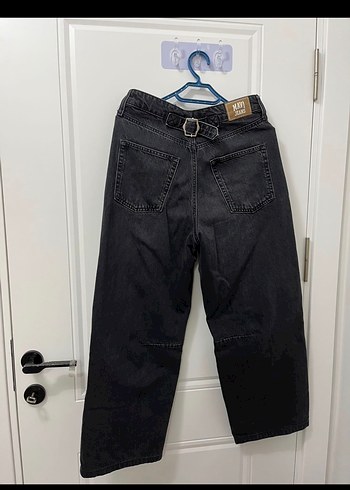 Gri Kadın Normal Kesim Midi Boy Kot Pantolon - Görsel 3