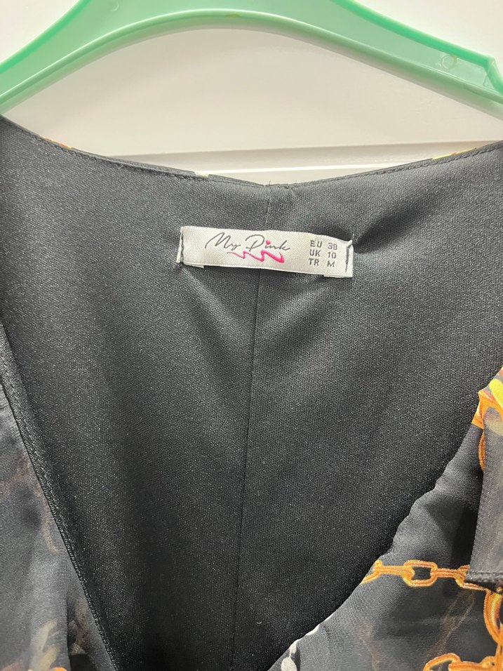 Zincir Desenli Uzun Kadın Akşam Elbisesi - Görsel 2