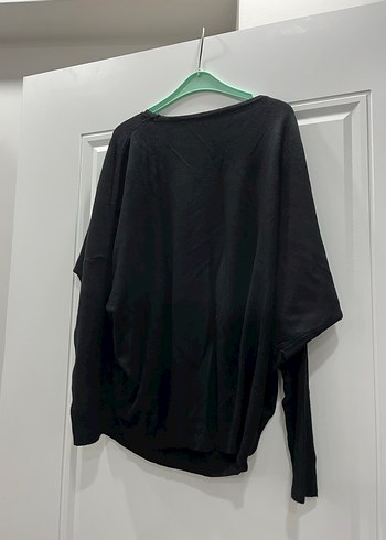 Kadın Siyah Uzun Kollu Baskılı Salaş Tişört - Görsel 3