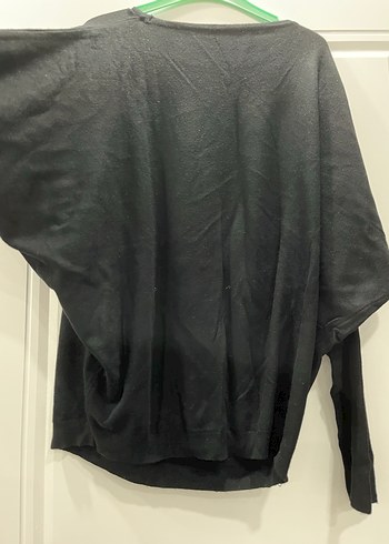 Kadın Siyah Uzun Kollu Baskılı Salaş Tişört - Görsel 5