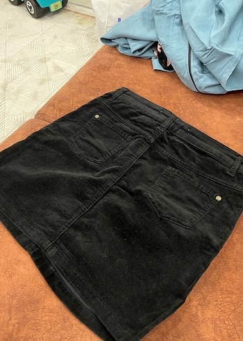 Düğmeli siyah Kadın Denim etek - Görsel 6