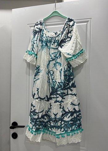 Dantel Detaylı Bohem Kadın Mini Elbise - Görsel 2