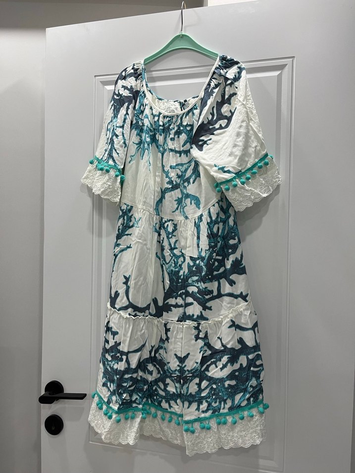 Dantel Detaylı Bohem Kadın Mini Elbise - Görsel 2