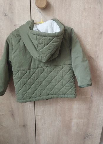 Kapüşonlu Erkek Çocuk Haki Mont - Görsel 2