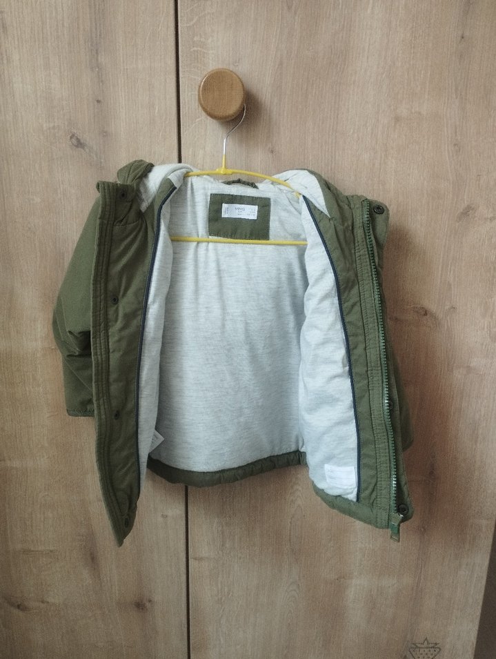 Kapüşonlu Erkek Çocuk Haki Mont - Görsel 3