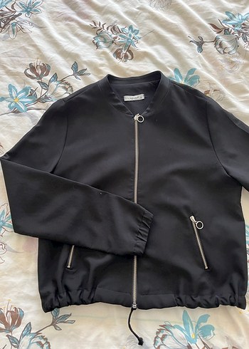 Siyah Fermuarlı Kadın Ceket - Görsel 4