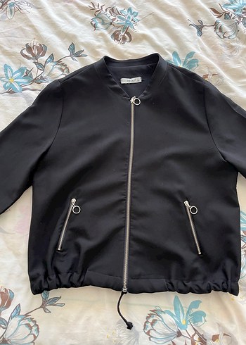 Siyah Fermuarlı Kadın Ceket - Görsel 3