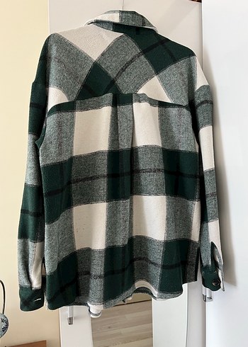 Yeşil Ekose Düğmeli Kadın Gömlek - Görsel 2