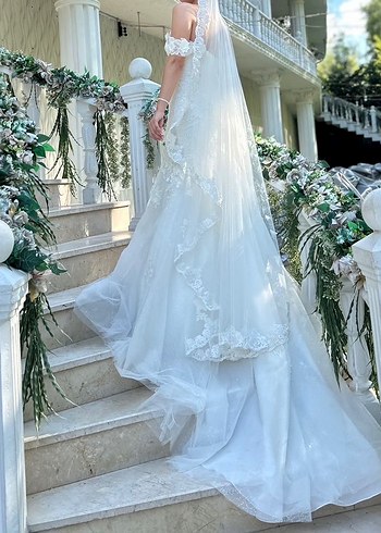 Beyaz Straplez Uzun A Kesim Gelinlik - Görsel 2