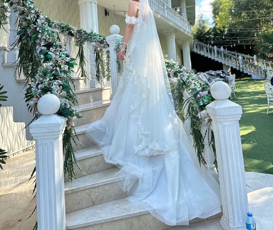 Beyaz Straplez Uzun A Kesim Gelinlik - Görsel 2