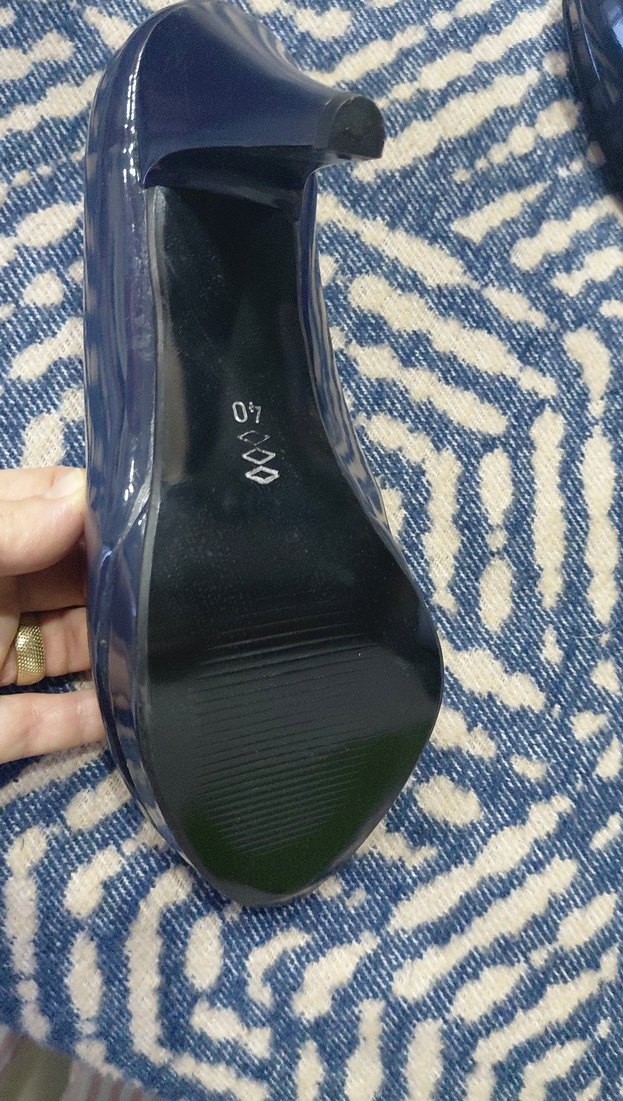 Mavi Rugan Dolgu Topuklu Kadın Stiletto 39 numara hiç girilmedi - Görsel 3