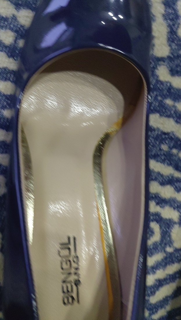 Mavi Rugan Dolgu Topuklu Kadın Stiletto 39 numara hiç girilmedi - Görsel 4