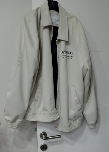 Beyaz Fermuarlı Kadın Midi Ceket - Görsel 2