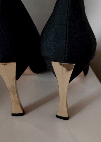 Siyah Goth Stiletto Kadın Topuklu - Görsel 2