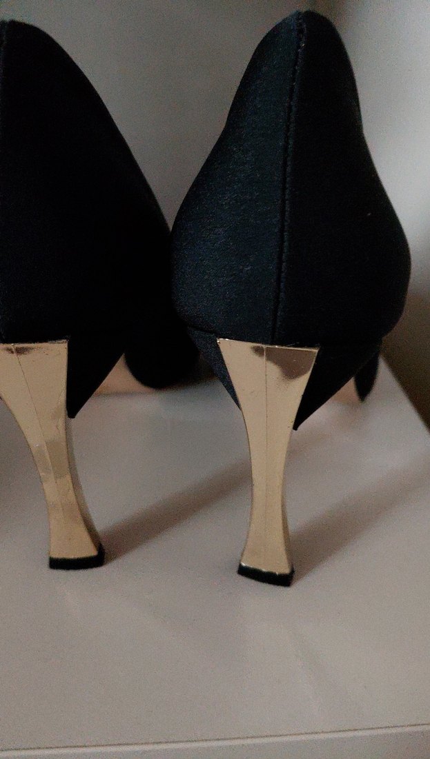 Siyah Goth Stiletto Kadın Topuklu - Görsel 2