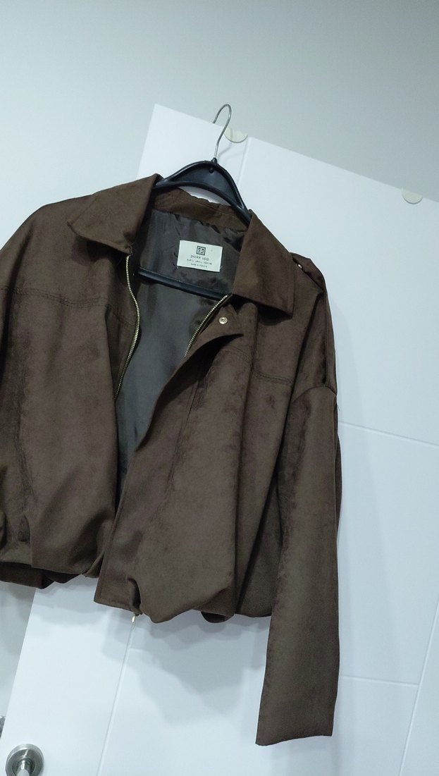 Kahverengi Süet Kemerli Kadın Ceket - Görsel 2