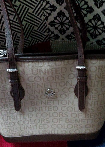 Desenli Kahverengi Deri Kadın Çanta - Görsel 2