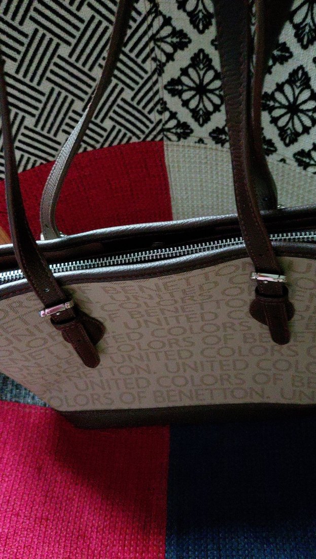 Desenli Kahverengi Deri Kadın Çanta - Görsel 5