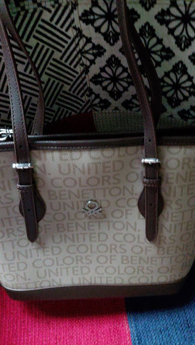 Desenli Kahverengi Deri Kadın Çanta - Görsel 2