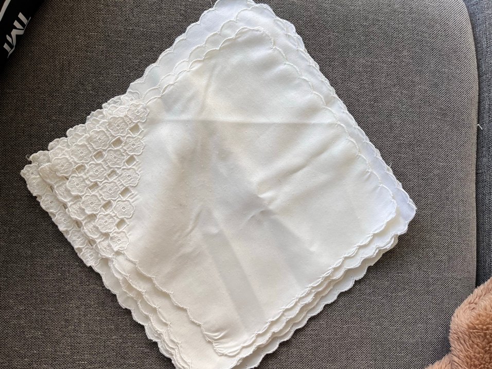 Tekli fiyattır.Nakışlı Beyaz Vintage peçete - Görsel 3