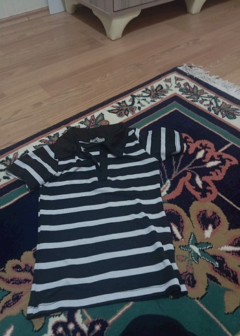 Siyah Çizgili Kısa Kollu Gömlek - Görsel 3