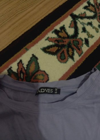 mor  Kısa Kollu Pamuklu Tişört - Görsel 3