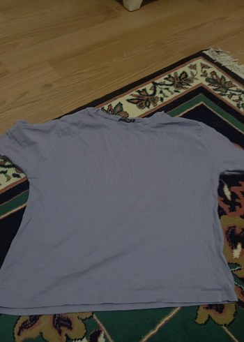 mor  Kısa Kollu Pamuklu Tişört - Görsel 2