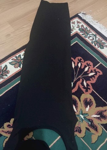 elbise siyah yırtmaçlı rahat - Görsel 2