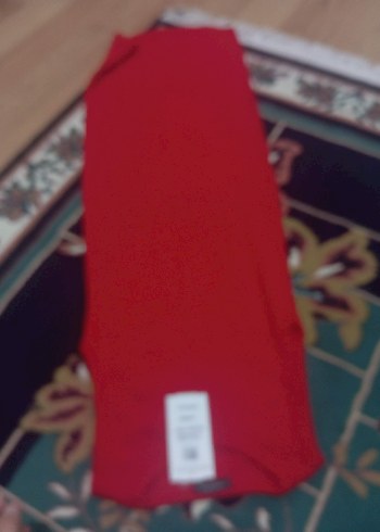 Kırmızı sıfır kol diz hizasında elbise sıfır - Görsel 3