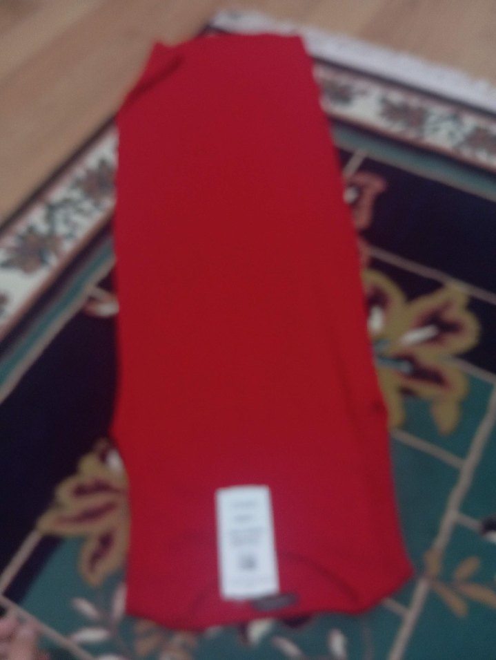 Kırmızı sıfır kol diz hizasında elbise sıfır - Görsel 3