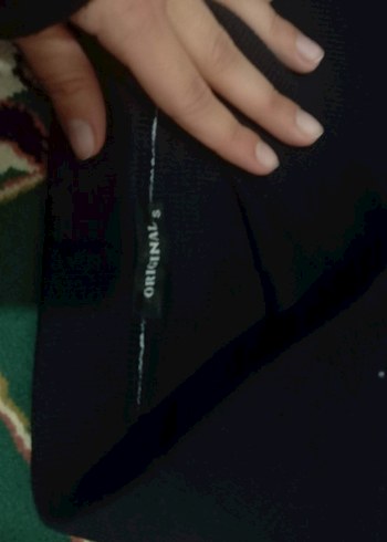 lacivert yırtmaçlı etek - Görsel 2