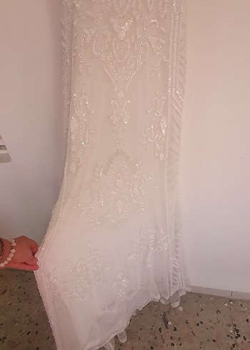 Olag Cassini İşlemeli Bohem Uzun Gelinlik - Görsel 5