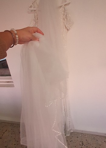 Olag Cassini İşlemeli Bohem Uzun Gelinlik - Görsel 6