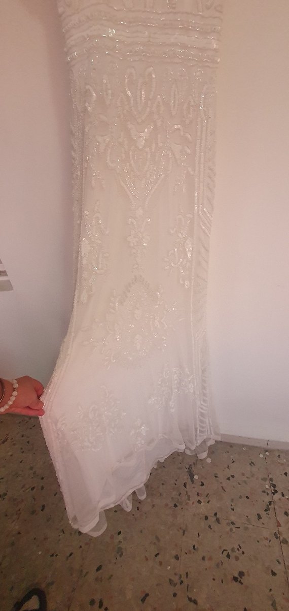 Olag Cassini İşlemeli Bohem Uzun Gelinlik - Görsel 5