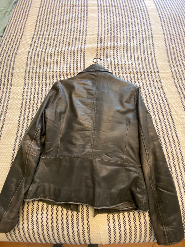 Kadın Siyah Deri Biker Ceket - Görsel 2