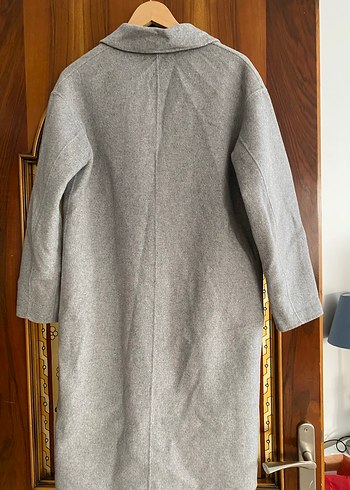 Çift Düğmeli Gri Kaban - Görsel 2