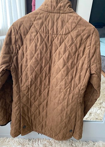 Düğmeli Kahverengi Kadın Süet Ceket - Görsel 2