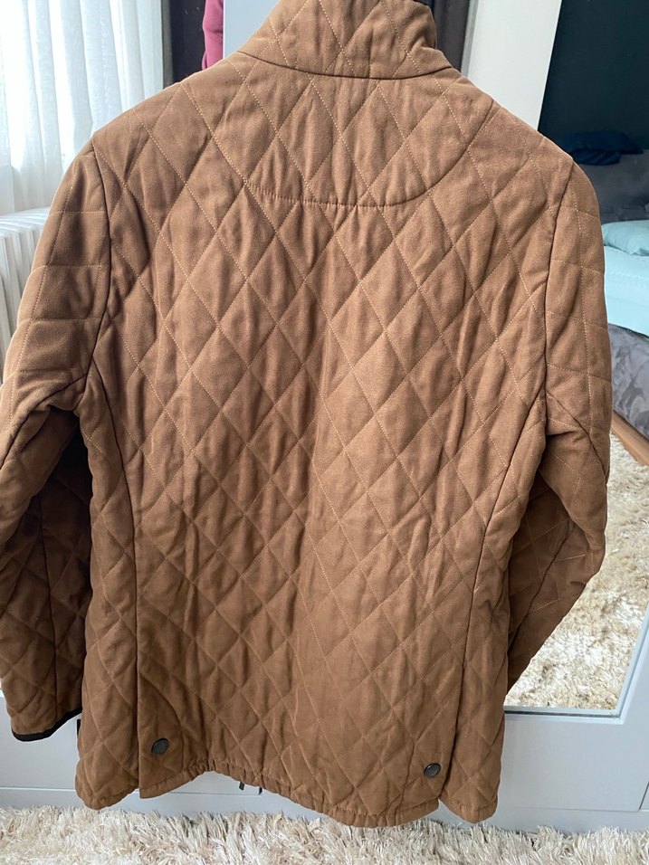 Düğmeli Kahverengi Kadın Süet Ceket - Görsel 2