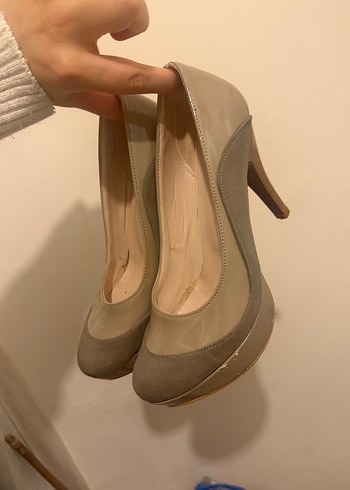 Bej Kadın Dolgu Topuklu Ayakkabı - Görsel 2