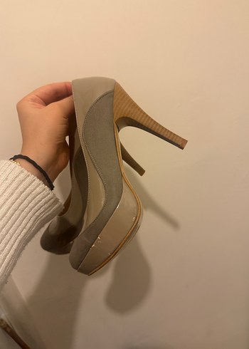 Bej Kadın Dolgu Topuklu Ayakkabı - Görsel 4