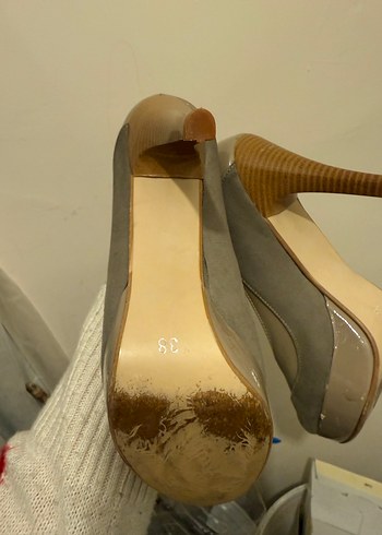 Bej Kadın Dolgu Topuklu Ayakkabı - Görsel 6