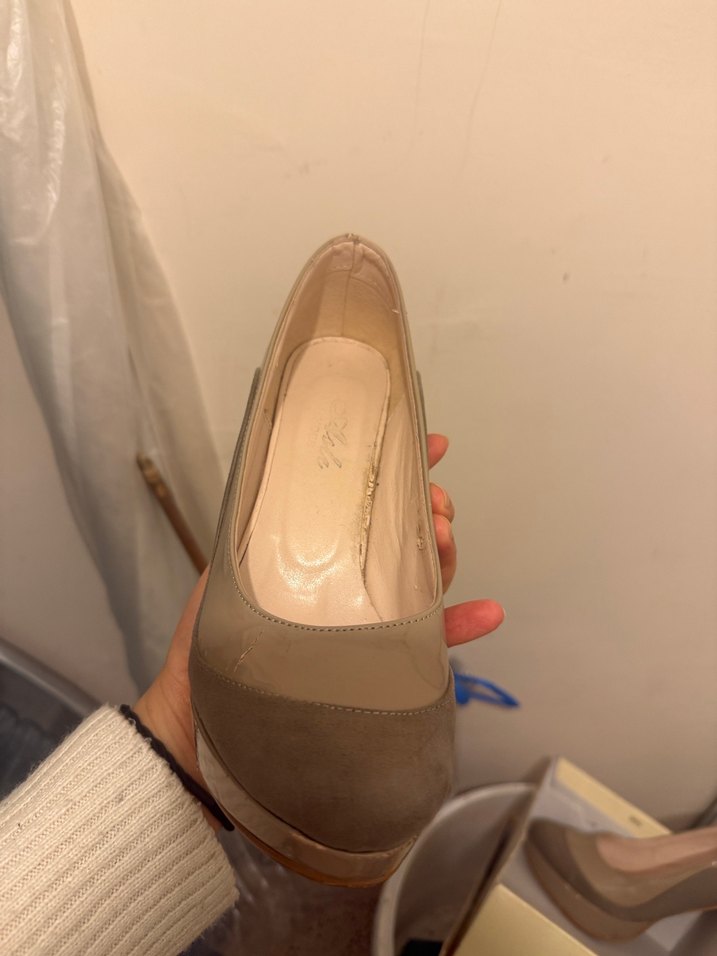 Bej Kadın Dolgu Topuklu Ayakkabı - Görsel 3