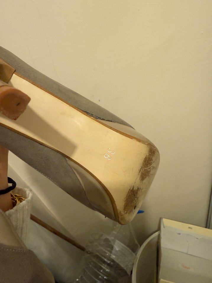 Bej Kadın Dolgu Topuklu Ayakkabı - Görsel 5