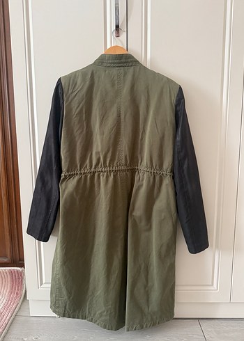 Kadın Haki Deri Kollu Mevsimlik - Görsel 9