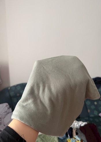 Mint Yeşili Penye Kadın Şal, Dökümlü - Görsel 4