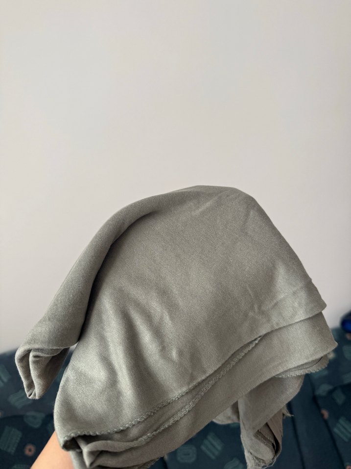 Mint Yeşili Penye Kadın Şal, Dökümlü - Görsel 5