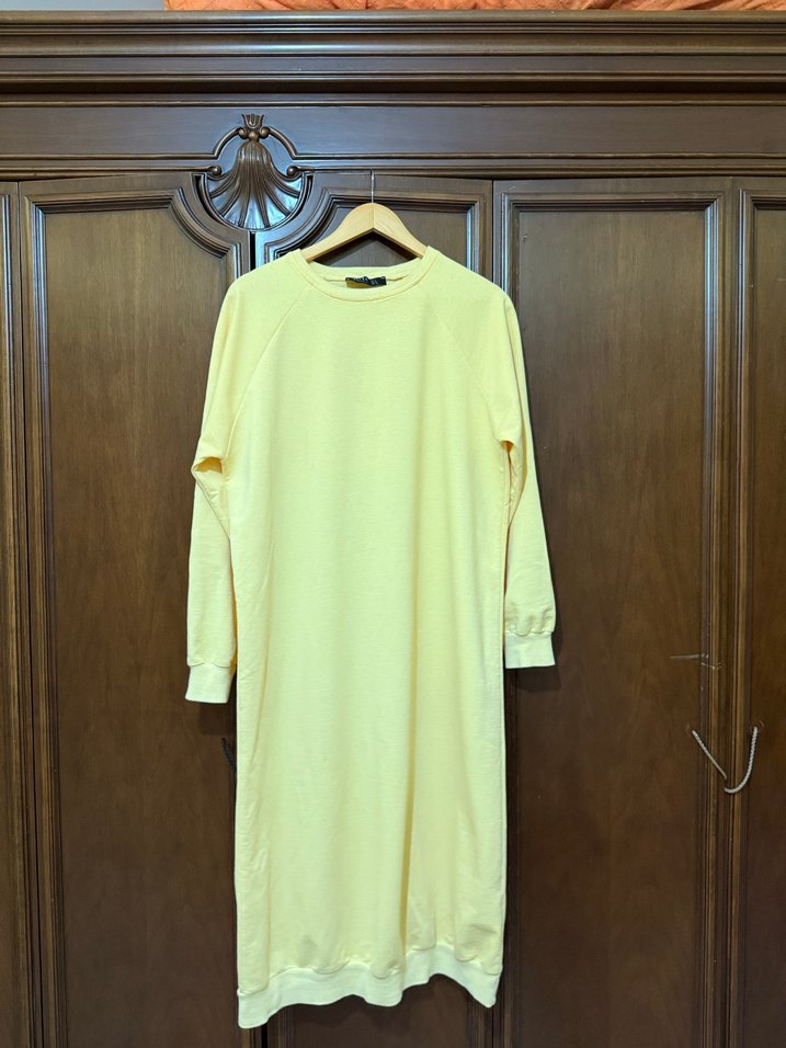 Sarı Midi Kadın Triko Elbise - Görsel 3